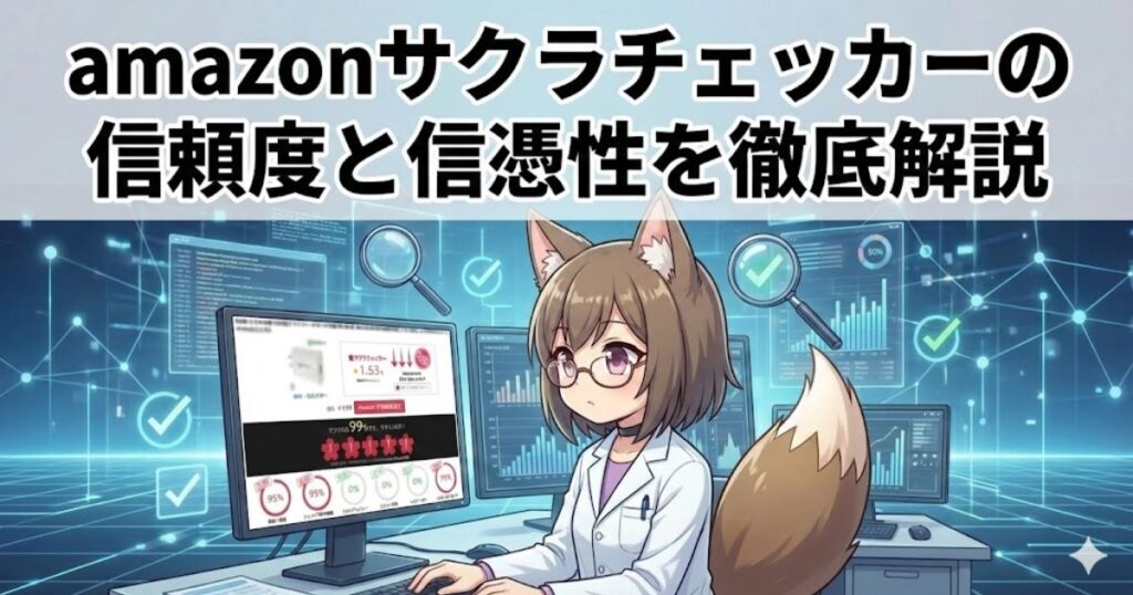 amazonサクラチェッカーの信頼度と信憑性について解説している女性