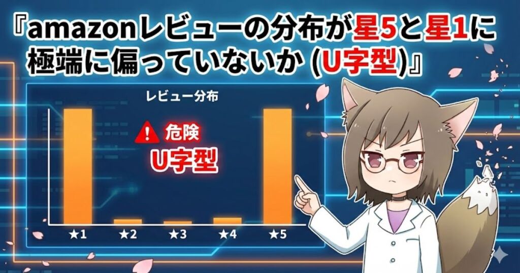 サクラチェッカーはレビューの分布が「U字型（星5と星1に極端に偏っている）」になっていないか