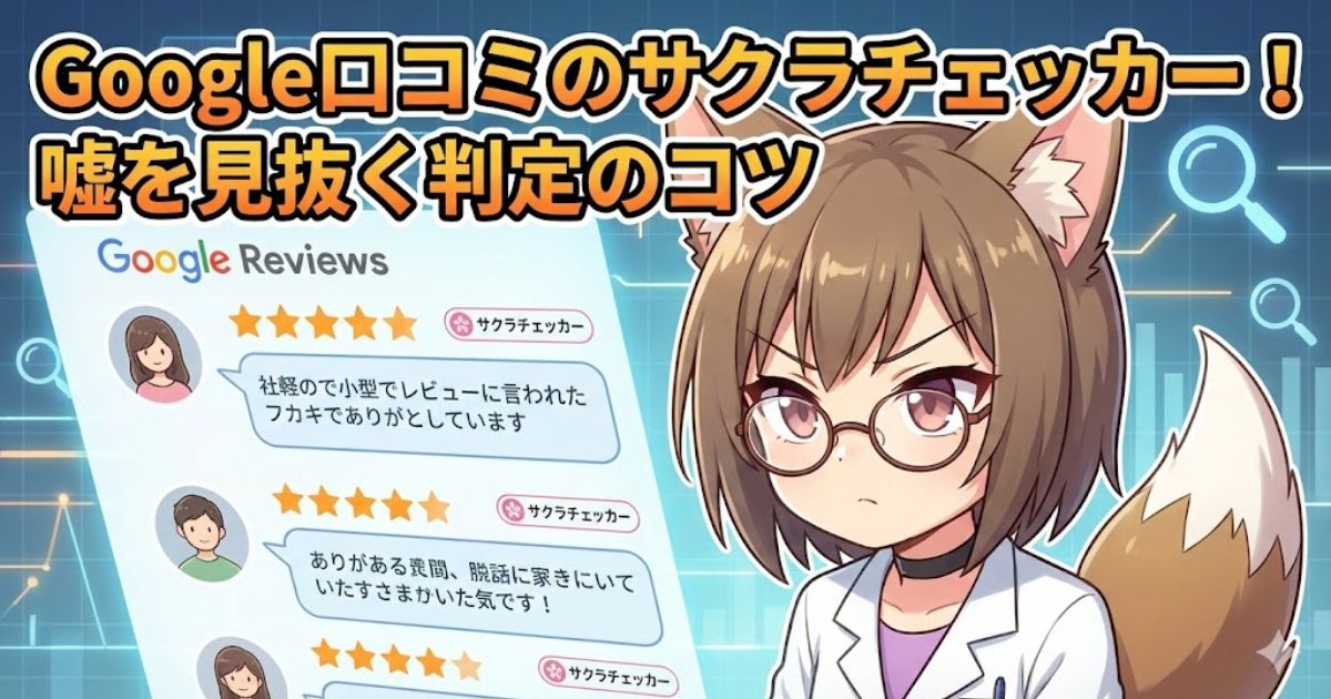 Googleの口コミをサクラチェッカー見抜くことについて紹介している女性